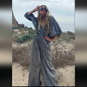 Jen's Pirate Booty blue lotus jumpsuit S